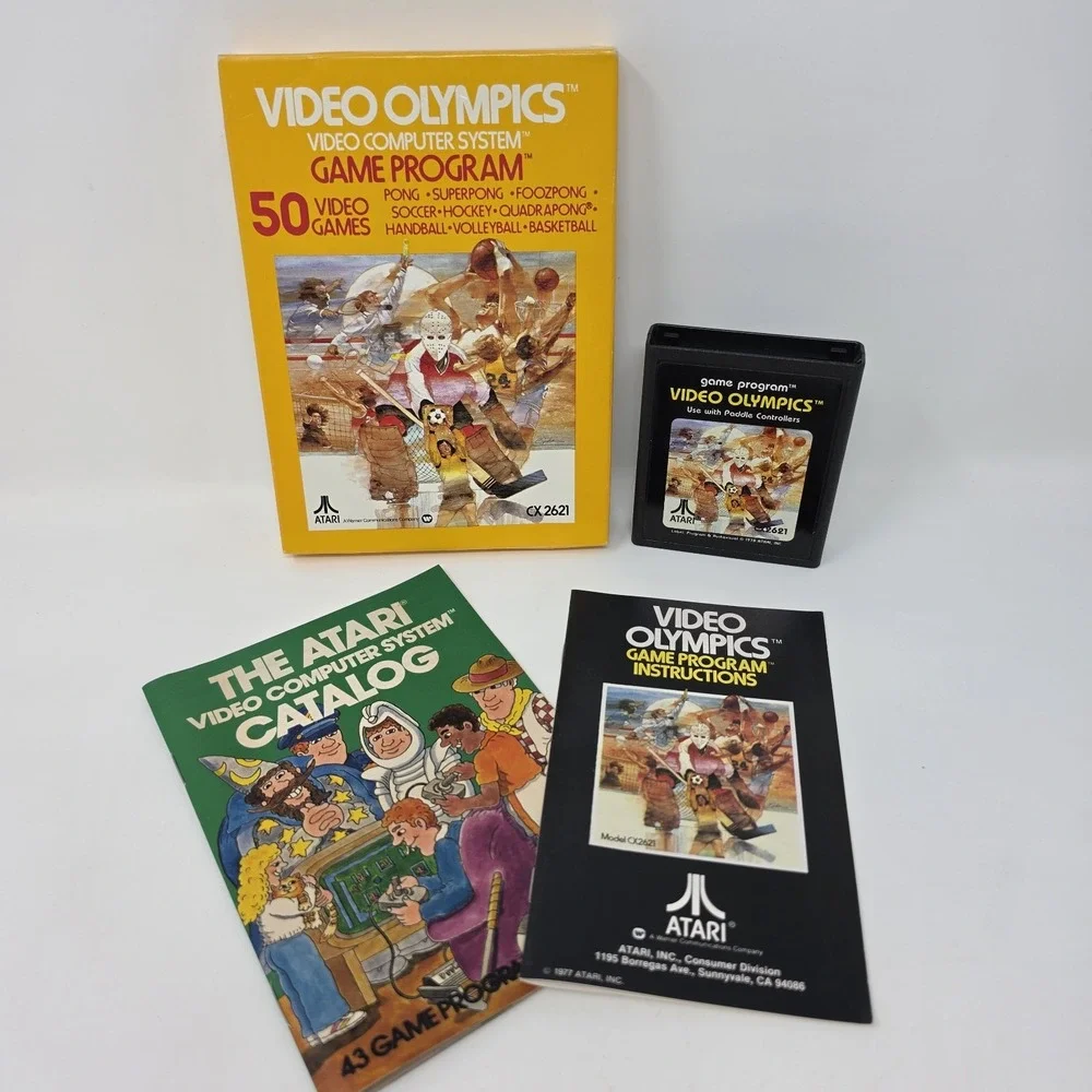 1978 Atari 2600 ~ Video Olympics ~ CX 2621 Complete In Box ~ Pong Hockey Soccer